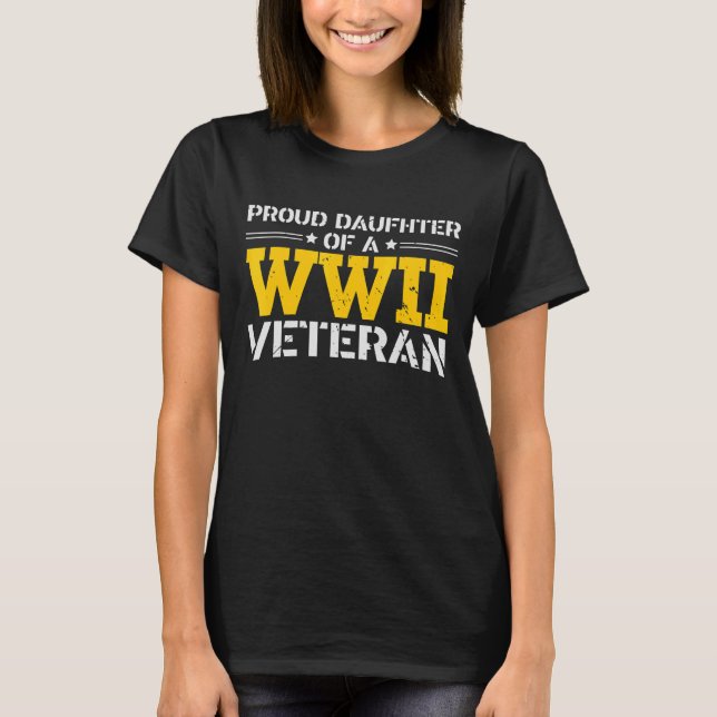 Camiseta Orgullosa Hija De Un Veterano De La Segunda Guerra (Anverso)