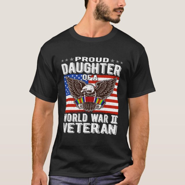 Camiseta Orgullosa Hija De Un Veterano Patriótico De La Seg (Anverso)