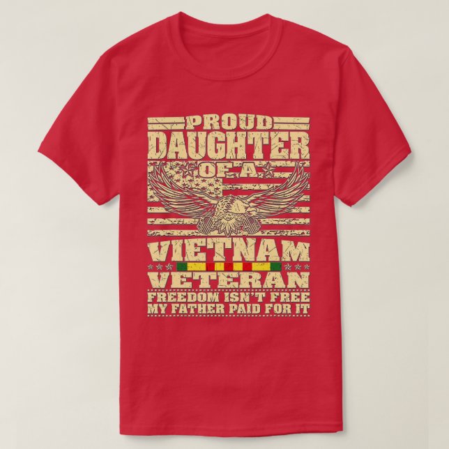 Camiseta Orgullosa Hija De Un Veterano Vietnam 2 (Diseño del anverso)