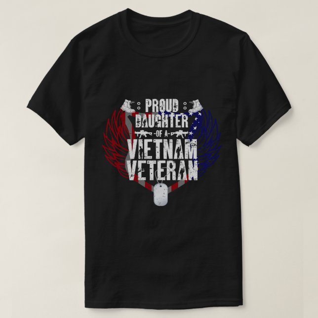 Camiseta Orgullosa Hija De Un Veterano Vietnam 333 (Diseño del anverso)