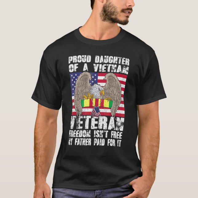 Camiseta Orgullosa Hija De Un Veterano Vietnamita Libertad  (Anverso)