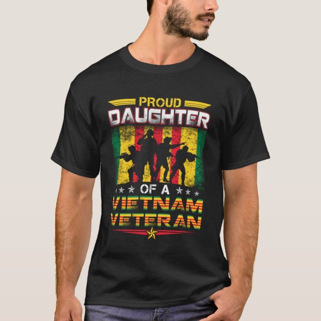 Camiseta Orgullosa hija de veterana vietnamita para mujeres (Anverso)