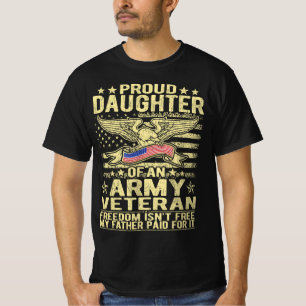 Camiseta Orgullosa Hija Del Veterano Del Ejército Militar -