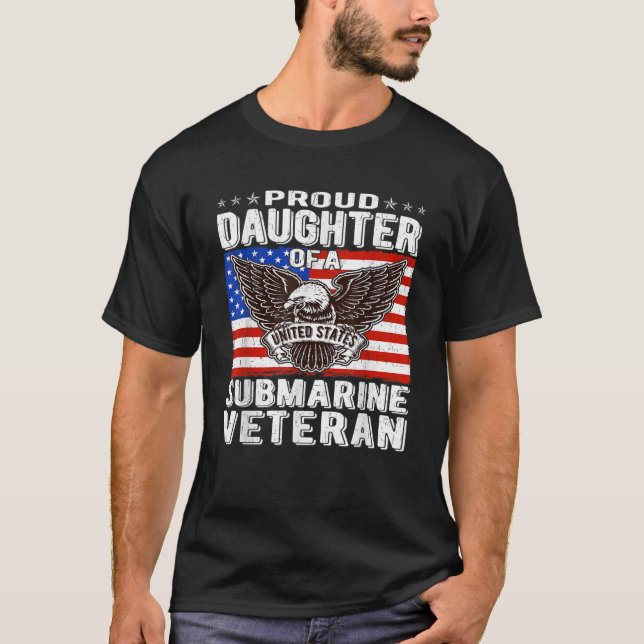 Camiseta Orgullosa Hija Del Veterano Submarino Patriótico M (Anverso)