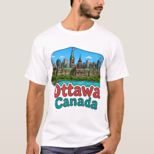 Camiseta Orgullosa hoja de arce de la silueta de Ottawa Can