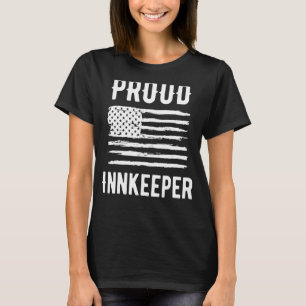 Camiseta Orgullosa Innkeeper Profesora Bandera Americana