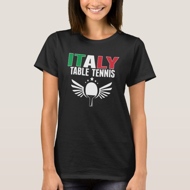 Camiseta Orgullosa Italia Mesa de ping pong Italiano Ping P (Anverso)