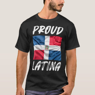 Camiseta Orgullosa Latina Hispano Mes de la Fla Dominicana