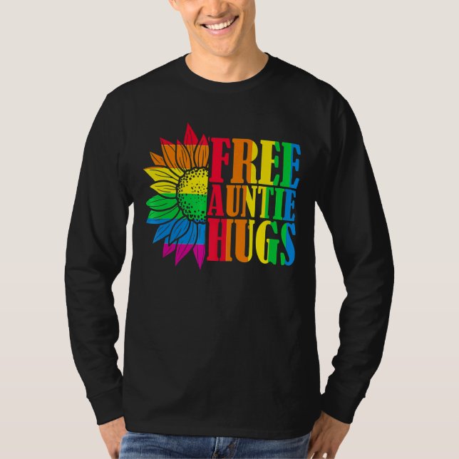 Camiseta Orgullosa Lgbt Free Auntie Abrazos Lgbt Costume Lg (Anverso)