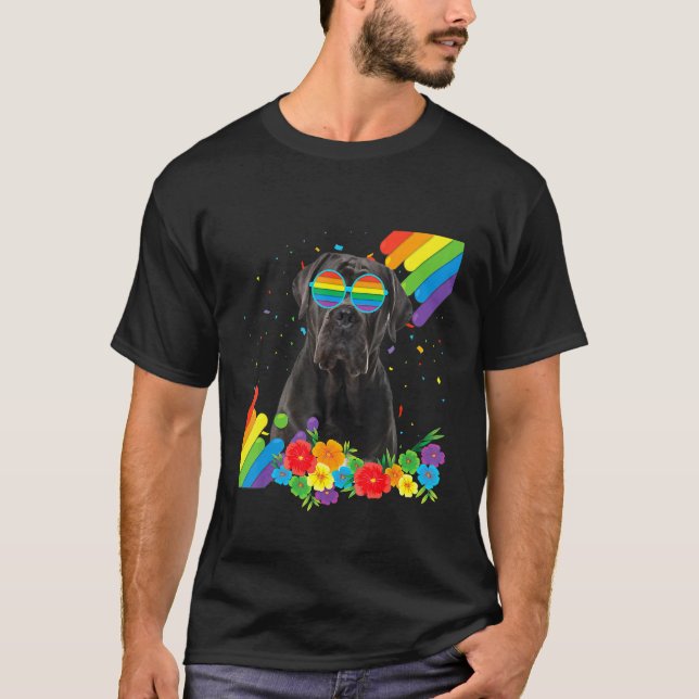 Camiseta Orgullosa Lgbt Gay Cane Corso Perro Bandera Orgull (Anverso)