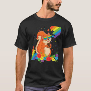 Camiseta Orgullosa Lgbt Gay Squirrel Bandera Orgullo Arcoir