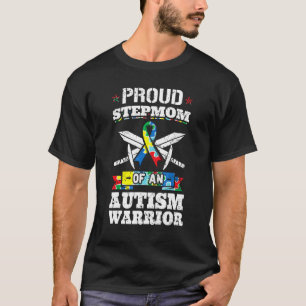 Camiseta Orgullosa Madrastra De Un Guerrero Del Autismo Awa