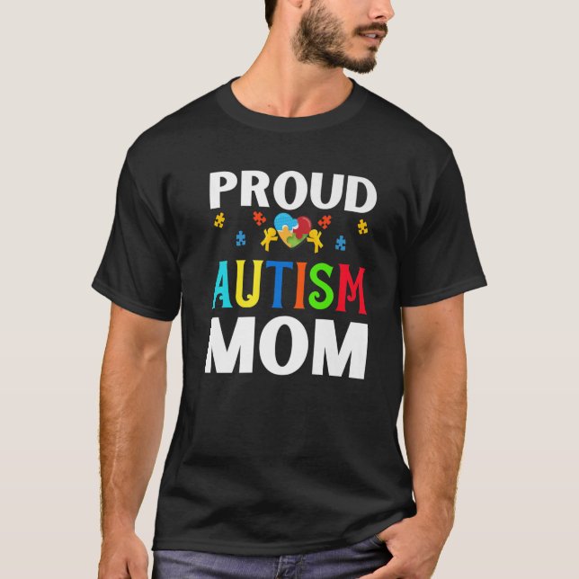 Camiseta Orgullosa madre autismo madre mamá conciencia auti (Anverso)