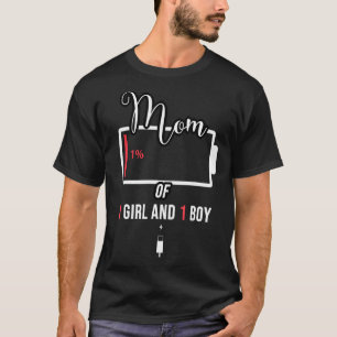 Camiseta Orgullosa madre de 1 Chica y 1 niño de 1000 hijos