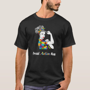 Camiseta Orgullosa Madre de Autismo Mes del Día Mundial de 