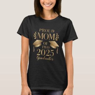 Camiseta Orgullosa madre de dos gemelos graduados de 2025