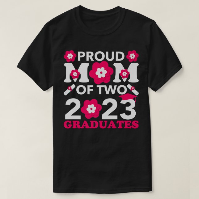 Camiseta Orgullosa madre de dos graduados de 2023  (Diseño del anverso)