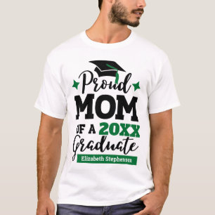 Camiseta Orgullosa madre de tassel de gorro verde negro gra