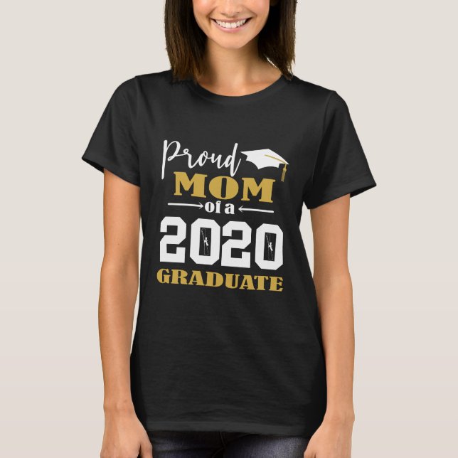 Camiseta Orgullosa madre de un blanco graduado en 2020 (Anverso)