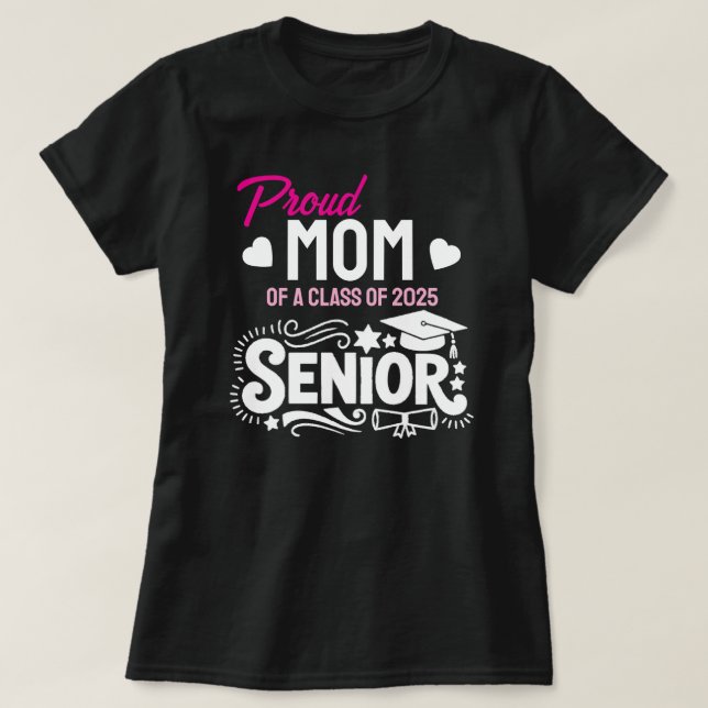 Camiseta Orgullosa madre de un estudiante de último año de  (Diseño del anverso)