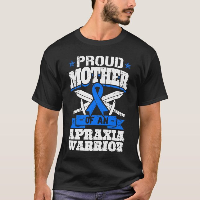 Camiseta Orgullosa Madre De Un Guerrero Apraxia Conciencia  (Anverso)