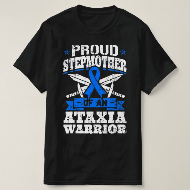 Camiseta Orgullosa Madre De Un Guerrero De Ataxia, Awarene  (Diseño del anverso)