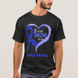 Camiseta Orgullosa Madre De Un Guerrero De Ataxia Cinta Azu