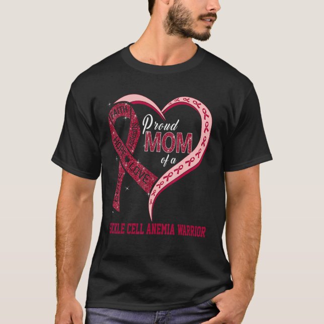 Camiseta Orgullosa Madre De Un Guerrero De La Anemia De Cél (Anverso)