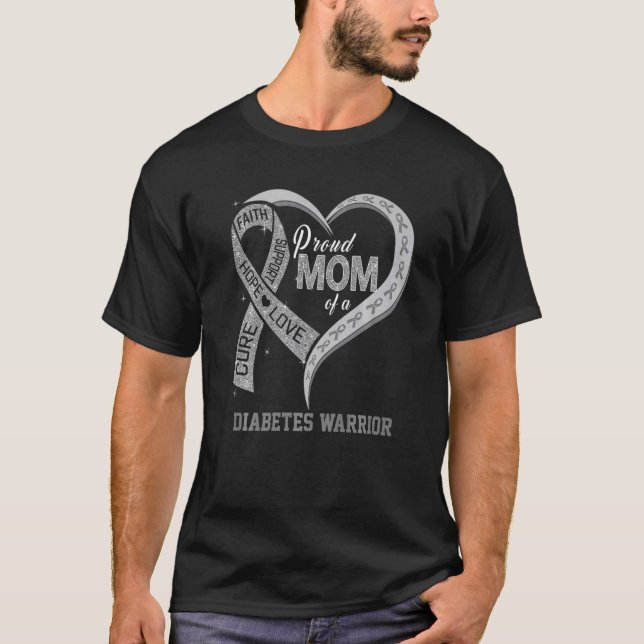 Camiseta Orgullosa Madre De Un Guerrero De La Diabetes, Pre (Anverso)