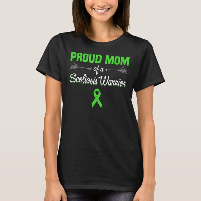 Camiseta Orgullosa Madre De Un Guerrero De La Scoliosis Con (Anverso)