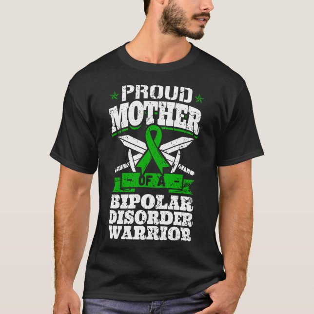 Camiseta Orgullosa Madre De Un Guerrero Del Trastorno Bipol (Anverso)