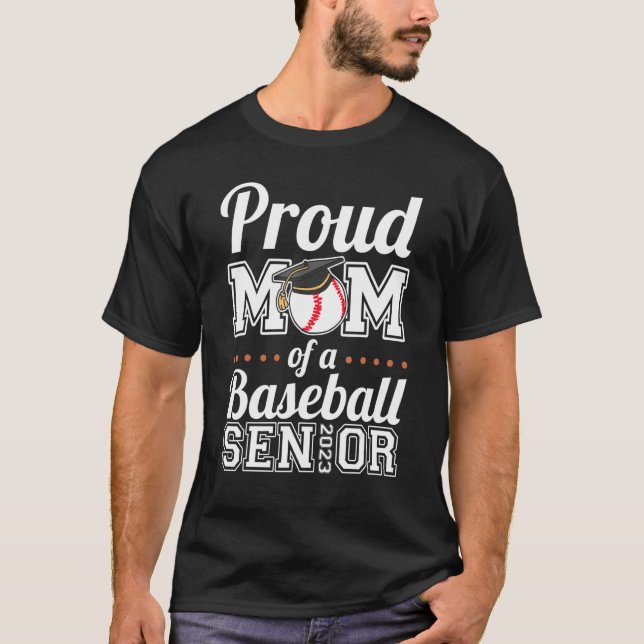 Camiseta Orgullosa Madre De Un Senior De Béisbol 2023 3 (Anverso)