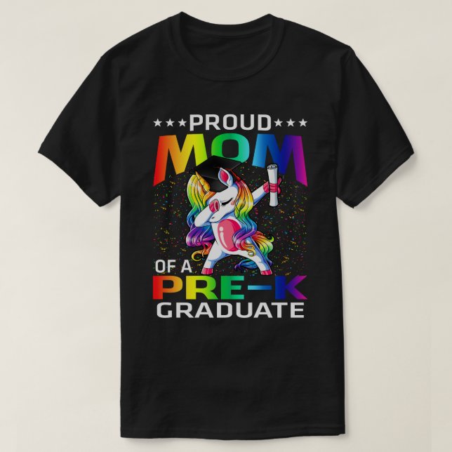 Camiseta Orgullosa Madre De Un Unicornio De Pregrado (Diseño del anverso)