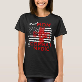 Camiseta Orgullosa madre de una bandera maltratada médica d