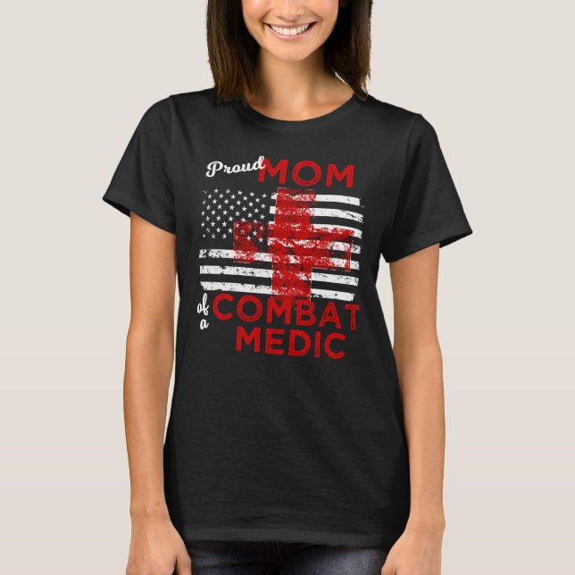 Camiseta Orgullosa madre de una bandera maltratada médica d (Anverso)