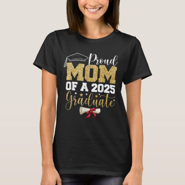 Camiseta Orgullosa madre de una clase de 2025 Graduada Seni (Anverso)