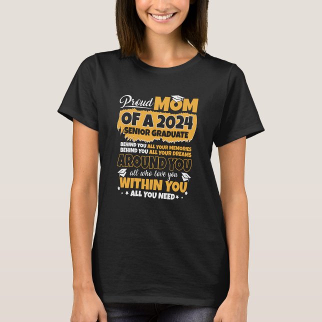 Camiseta Orgullosa Madre De Una Clase De Graduado Superior  (Anverso)