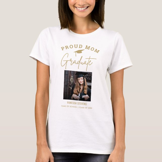 Camiseta Orgullosa madre de una foto de un Personalizado gr (Anverso)
