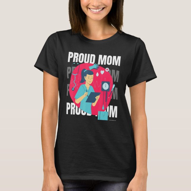 Camiseta Orgullosa madre del día de la enfermera madre mamá (Anverso)