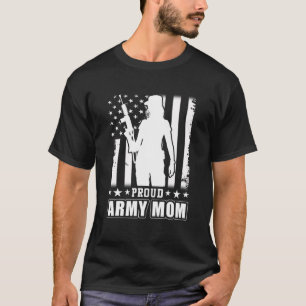 Camiseta Orgullosa madre del ejército norteamericano bander