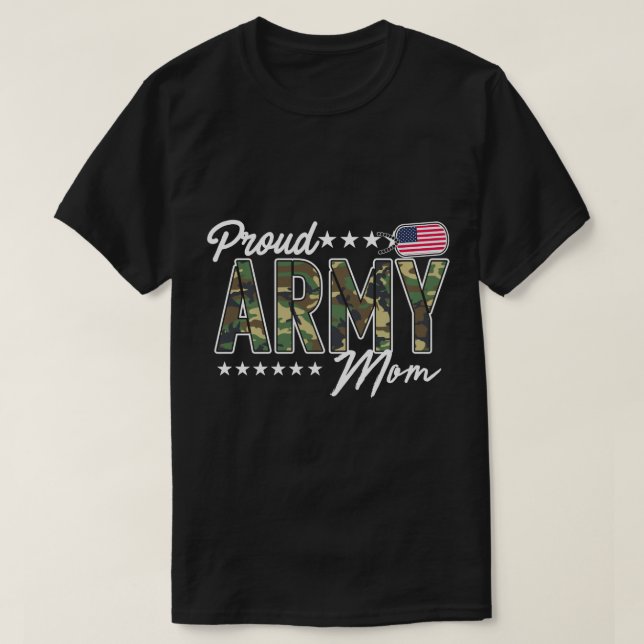 Camiseta Orgullosa madre del ejército para madres de soldad (Diseño del anverso)
