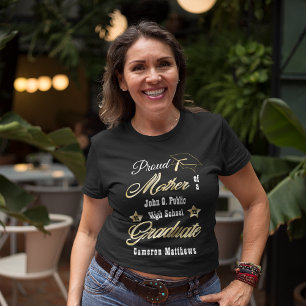 Camiseta Orgullosa madre del nombre del graduado   Graduaci