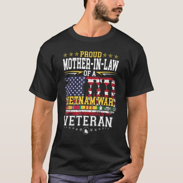 Camiseta Orgullosa madre en la ley Veterana de Guerra de Vi (Anverso)