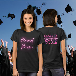 Camiseta Orgullosa Madre Graduada Rosa Neon