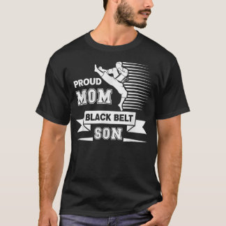 Camiseta Orgullosa madre, hijo de BlackBelt, divertido día