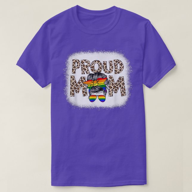 Camiseta Orgullosa madre leopardo LGBTQ Orgullo gay arcoiri (Diseño del anverso)