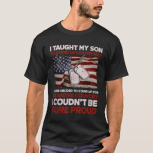 Camiseta Orgullosa madre militar y papá, enseñé a mi hijo c