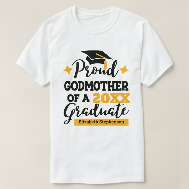 Camiseta Orgullosa Madrina de la familia de graduados hacie (Diseño del anverso)
