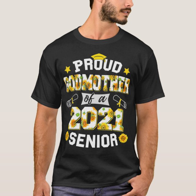 Camiseta Orgullosa Madrina de una graduación de Floral 2021 (Anverso)