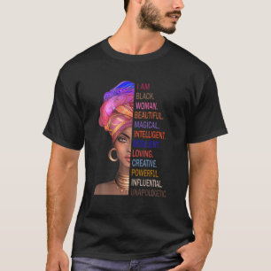 Camiseta Orgullosa Mágica Negra Afro Mujer Negra Reina Afri
